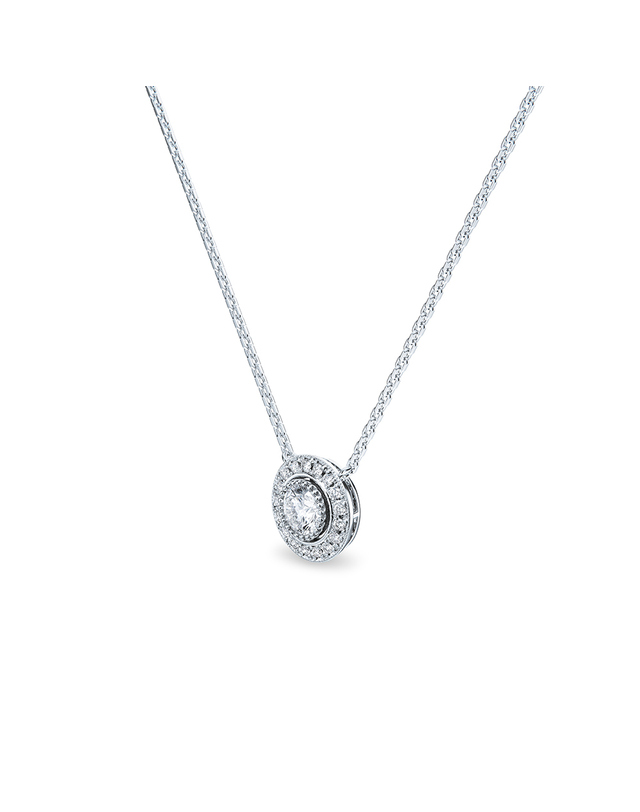 미꼬 필로스 다이아몬드 목걸이 0.3ct (3부)(GIA F.VS2.3EX.NONE) 착용컷