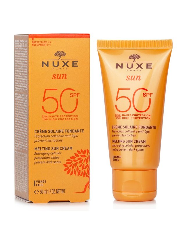 눅스 눅스 눅스 썬 눅스 썬 멜팅 크림 하이 프로텍션 포 페이스 S 50 50ml 착용컷