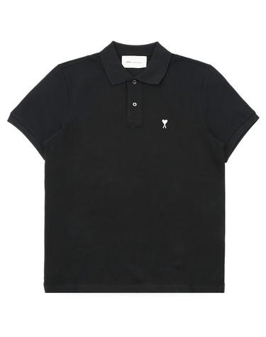아미 남성 스몰 하트 로고 코튼 PK 반팔(블랙) HPL411 760 045