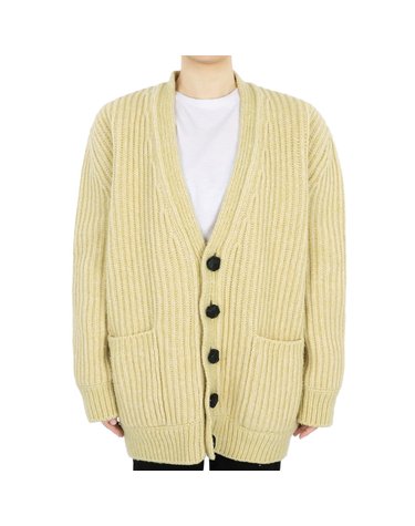 보테가베네타 여성 엘보패치 V넥 가디건(옐로우) 751957 V3DT0 7400