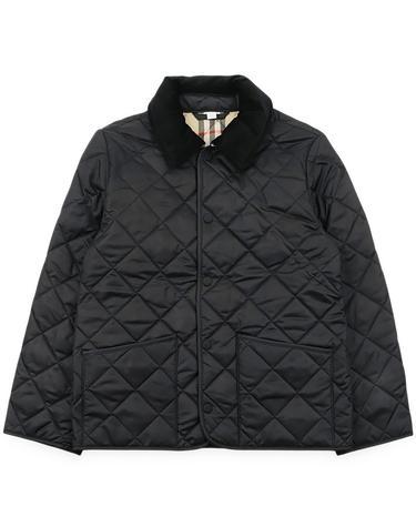 버버리 키즈 체크 배색 퀼팅 자켓(블랙) 8108501 A1189 8,10Y