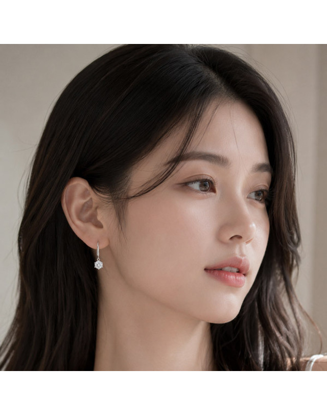 메종드쉬 메종드쉬 모이사나이트 귀걸이 랩다이아 드롭 BME022 착용컷
