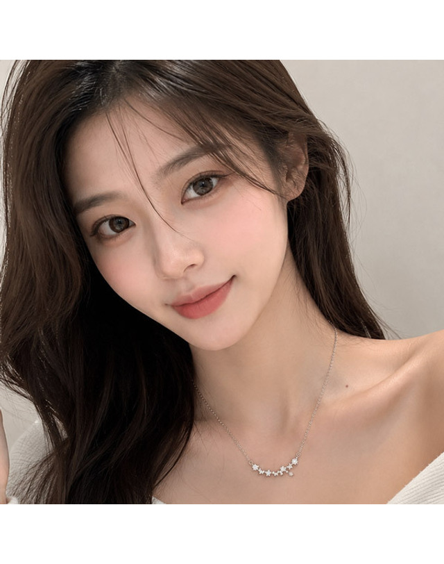 메종드쉬 메종드쉬 목걸이 스파클링 은하수 큐빅 드롭 BCN014 착용컷