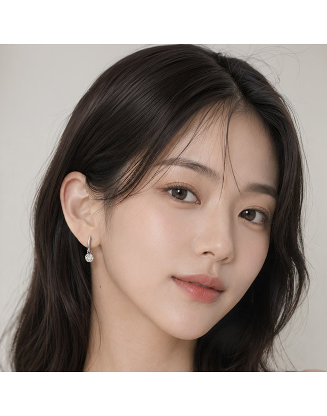 메종드쉬 메종드쉬 모이사나이트 귀걸이 랩다이아 베젤 BME031 착용컷