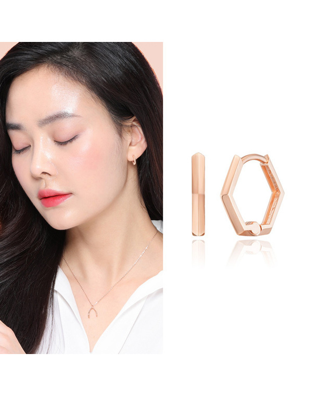 메종드쉬 메종드쉬 14K 골드 금 귀걸이 원터치 링 펜타 착용컷