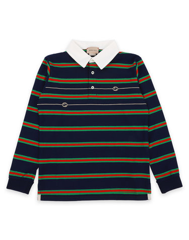 23 F/W 구찌 키즈 스트라이프 PK 긴팔 티셔츠(네이비) 721724 XJFK7 4590