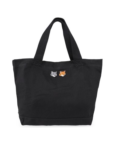 메종키츠네 공용 더블 폭스 헤드 패치 토트백(앤트러사이트) OW511CFWW0096 P190