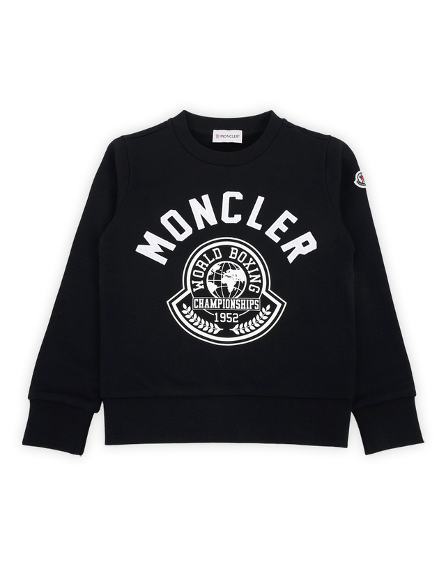 몽클레어 23 F/W 몽클레어 키즈 레터링 와펜 로고 맨투맨(네이비) 8G00002 899PS 778 8,10A 착용컷