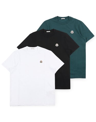 몽클레어 남성 로고 패치 3PACK 반팔(화이트/블랙/그린) 8C00032 829H8 3P0