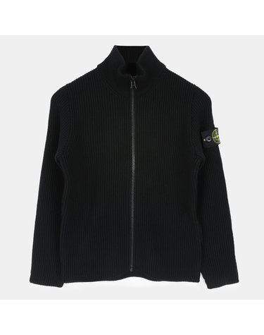 21 F/W 스톤 키즈 와펜 패치 하이넥 니트 집업 자켓(블랙) 7516513A3 V0029