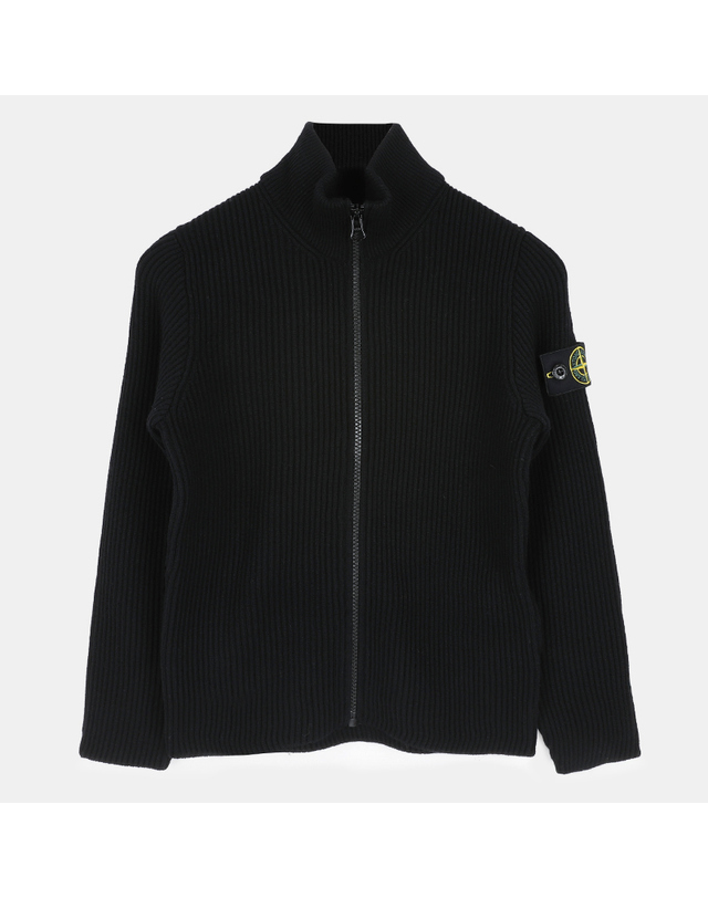 스톤아일랜드 21 F/W 스톤 키즈 와펜 패치 하이넥 니트 집업 자켓(블랙) 7516513A3 V0029 착용컷