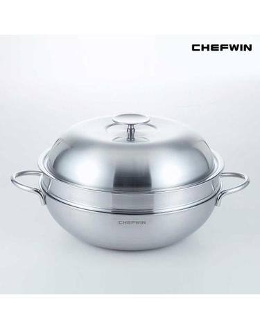 [쉐프윈] 316 스테인리스 통5중 파티웍 32cm