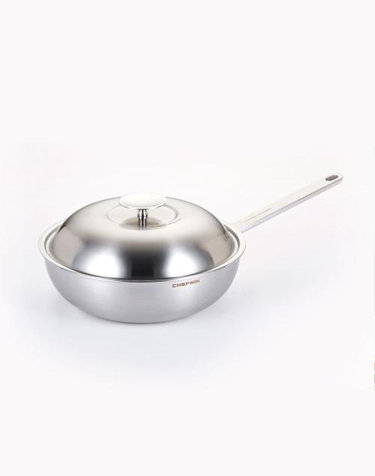 쉐프윈 316 통5중 스텐웍 볶음냄비 중화요리웍 IH 24cm (뚜껑 포함)