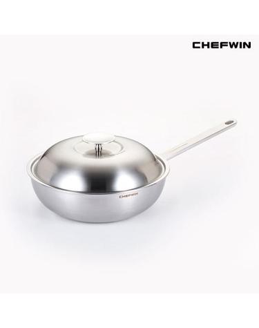 쉐프윈 316 통5중 스텐웍 볶음냄비 중화요리웍 IH 28cm (뚜껑 포함)