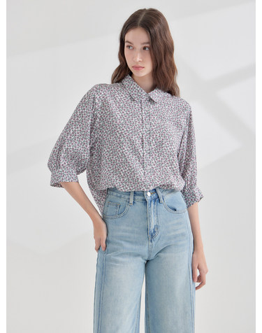 소프트 플로랄 7부 블라우스 KOBLP356(2 colors)