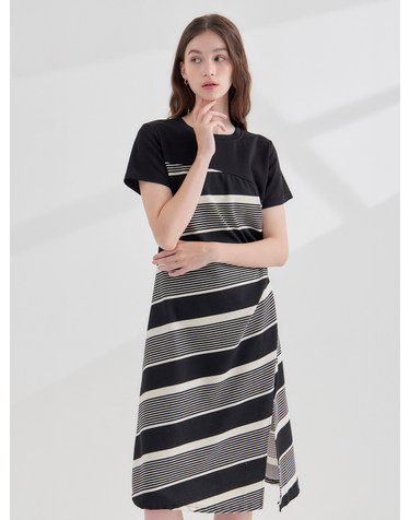 사이드 트임 스트라이프 저지 원피스 KOOPP350(1 colors)