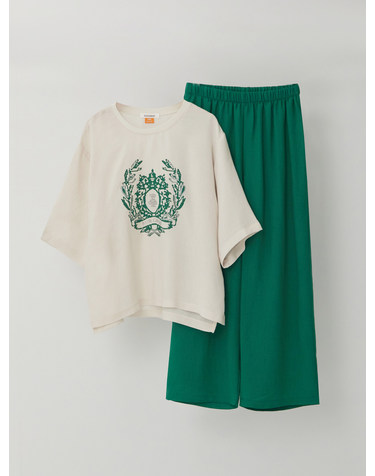 쿨 크러쉬 레이온 블라우스 팬츠 셋업 KOOPP558 (2colors)