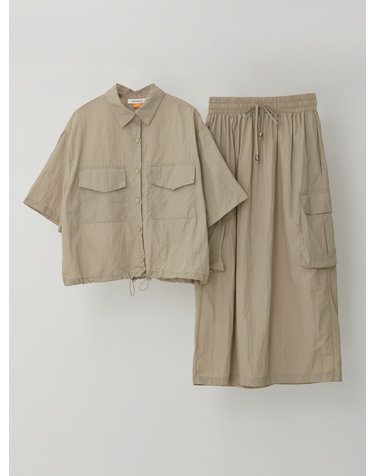 [신규컬러추가] 바스락 셔츠 카고 스커트 셋업   KOOPP550 (3colors)