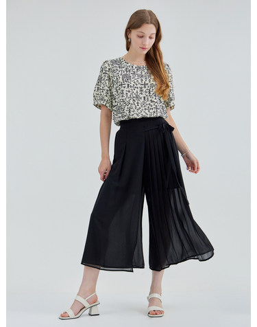 썸머쿨 크레이프 랩 플리츠 밴딩 스커트 팬츠 KOPTP603 (4colors)