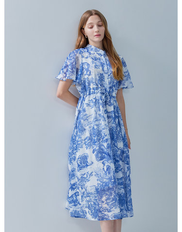 디어 쉬폰 프린팅 페미닌 원피스 KOOPP606 (2colors)
