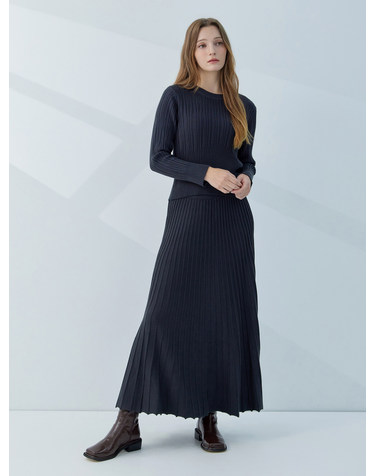 비스코스 골지 니트 스커트 세트  KOOPPA10 (2colors)