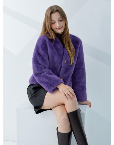 FAUX 밍크 브이넥 퍼 자켓 KOJKPA07 (4colors)