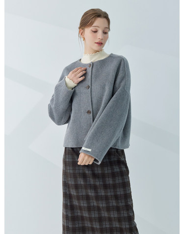 울 핸드메이드 라운드 코트 KOCAPA03 (3colors)