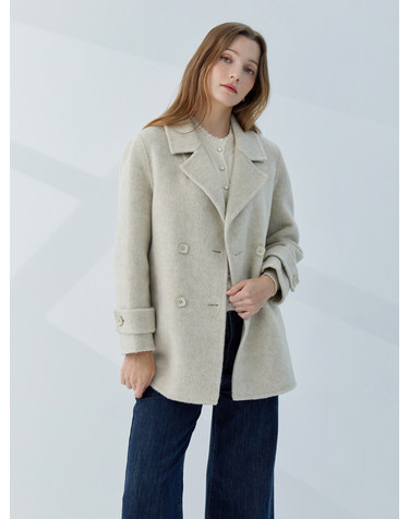 울 핸드메이드 더블 하프 코트 KOCAPA04 (2colors)