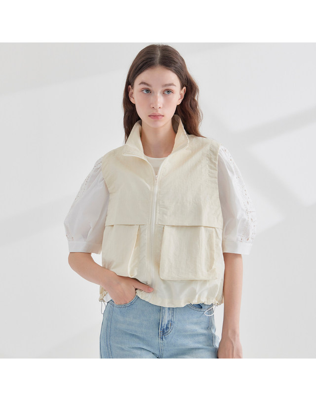 카인드베리 플랩 바람막이 집업 베스트 KOVTP350(2 colors) 착용컷
