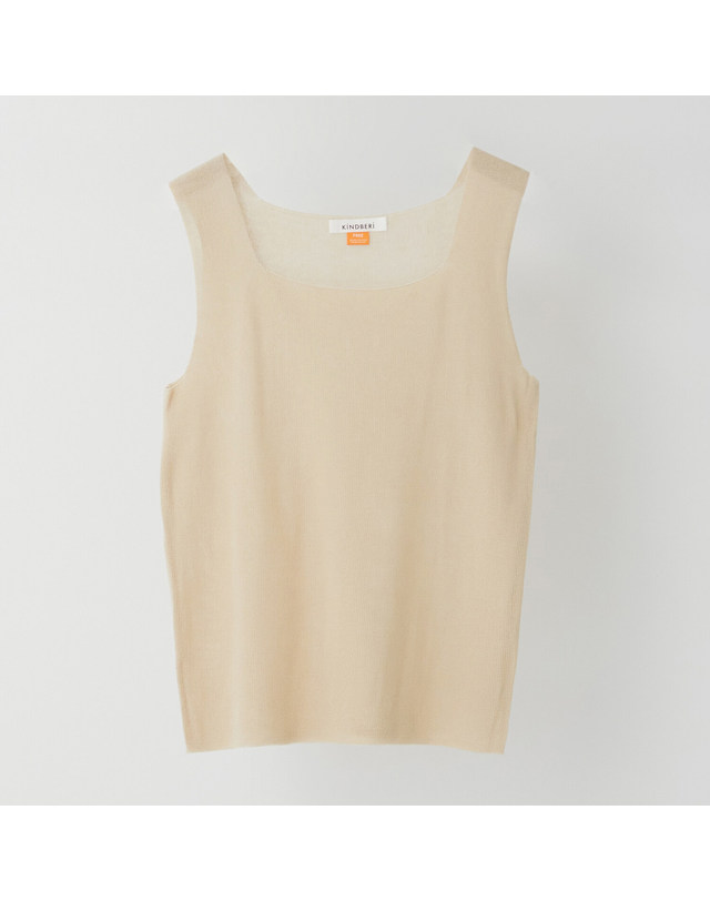 카인드베리 내추럴 스퀘어넥 니트 탑 나시 KOKTP702 (4colors) 착용컷