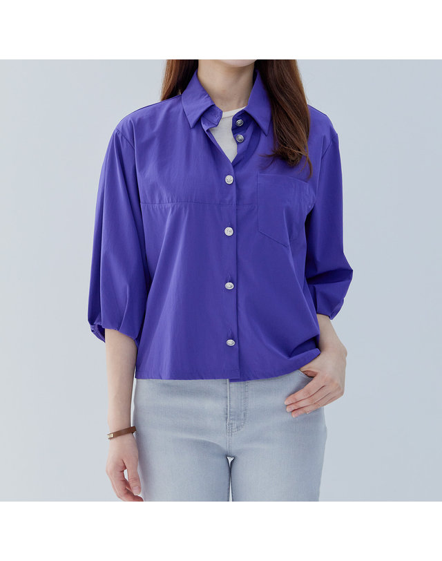 카인드베리 볼륨 소매 7부 셔츠 블라우스 KOBLP812 (2colors) 착용컷