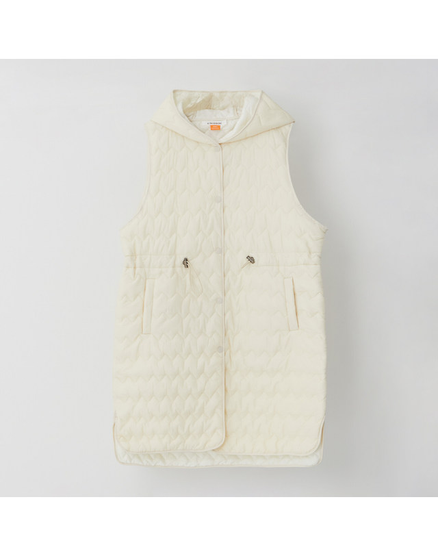 카인드베리 웨이브 퀼팅 후드 롱 베스트 KOPDPA03 (3colors) 착용컷