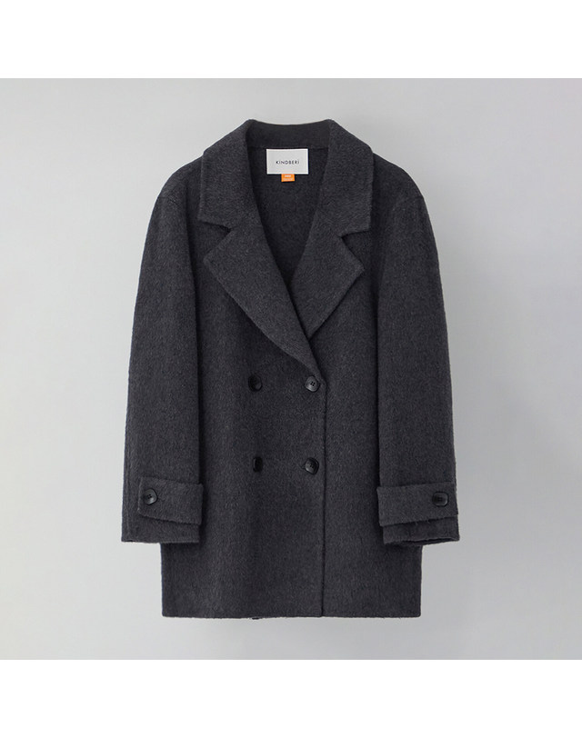 카인드베리 울 핸드메이드 더블 하프 코트 KOCAPA04 (2colors) 착용컷