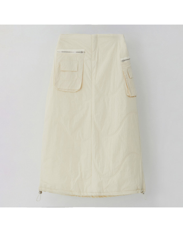 카인드베리 웨이브 퀼팅 포켓 방한 패딩 스커트 KOSKPB01 (3colors) 착용컷