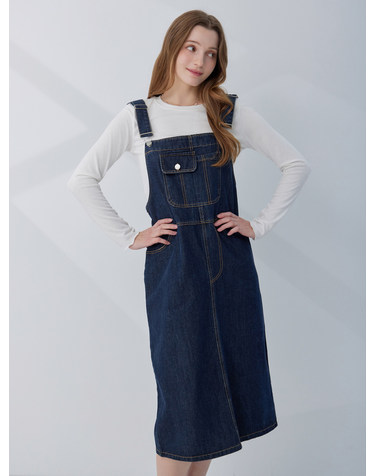 데님 오버롤 뷔스티에 원피스 KOOPQ202 (2colors)