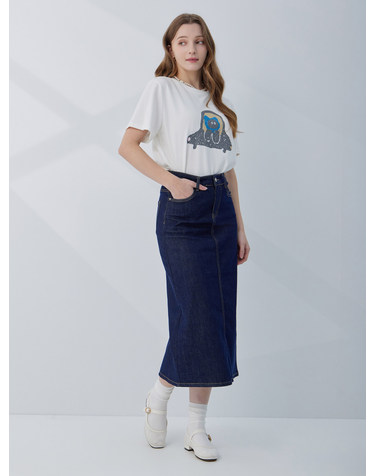 생지 스판 롱 데님 스커트 KOSKQ202 (1colors)