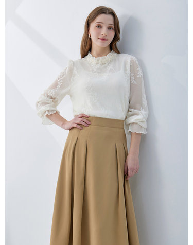 플라워 자수 요루 블라우스 KOBLQ204 (1colors)