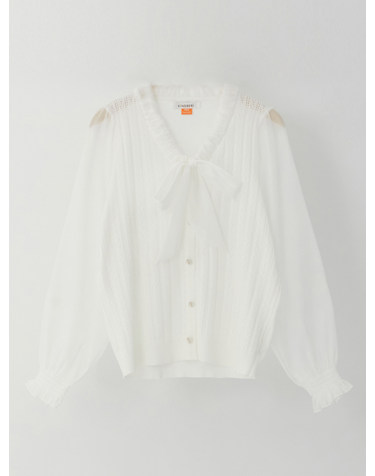 쉬폰 배색 보우 니트 KOKTQ304 (2colors)