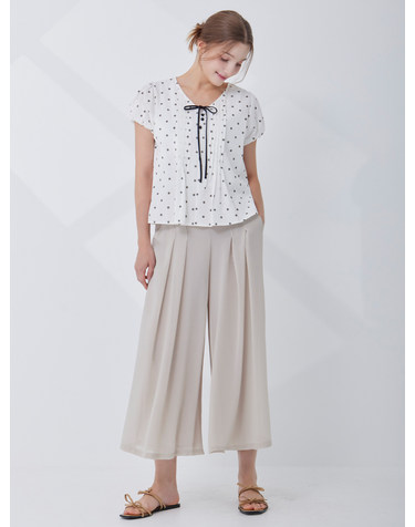 쉬폰 뒷밴딩 와이드 스커트 팬츠 KOPTQ702 (2colors)