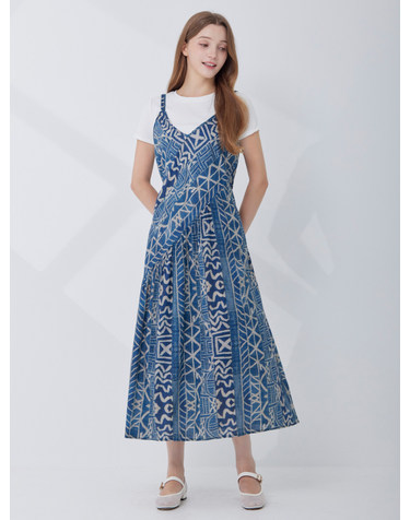에스닉 기하학 끈나시 원피스 KOOPQ705 (2colors)