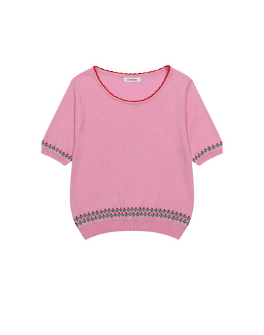 코튼 잔꽃 라운드 니트 풀오버 KOKTQ704 (2colors)