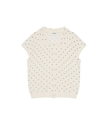 캡소매 도트 니트 가디건 KOKTQ703 (2colors)