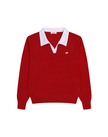 배색 셔츠카라 레이어드 니트 KOKTQ810 (3colors)