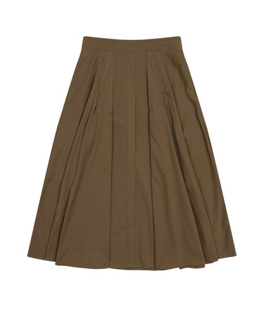 뒷밴딩 핀턱 플레어 스커트 KOSKQ802 (2colors)