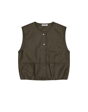 다이아 퀼팅 레더 조끼 KOVTQ903 (2colors)