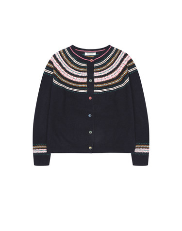 컬러버튼 노르딕 라운드 니트 가디건 KOCDQA06 (2colors)