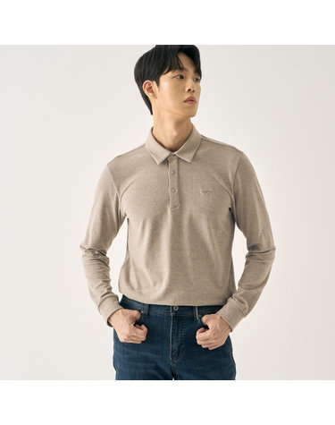 23FW 솔리드 긴팔 카라 티셔츠 MCTSNA41_BE