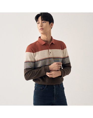 23FW 스트라이프 긴팔 카라 티셔츠 MCTSNA02_RE