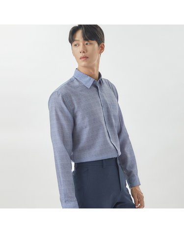 [24SS] 남성 스트레치 잔체크 셔츠 MCWSO202_BL