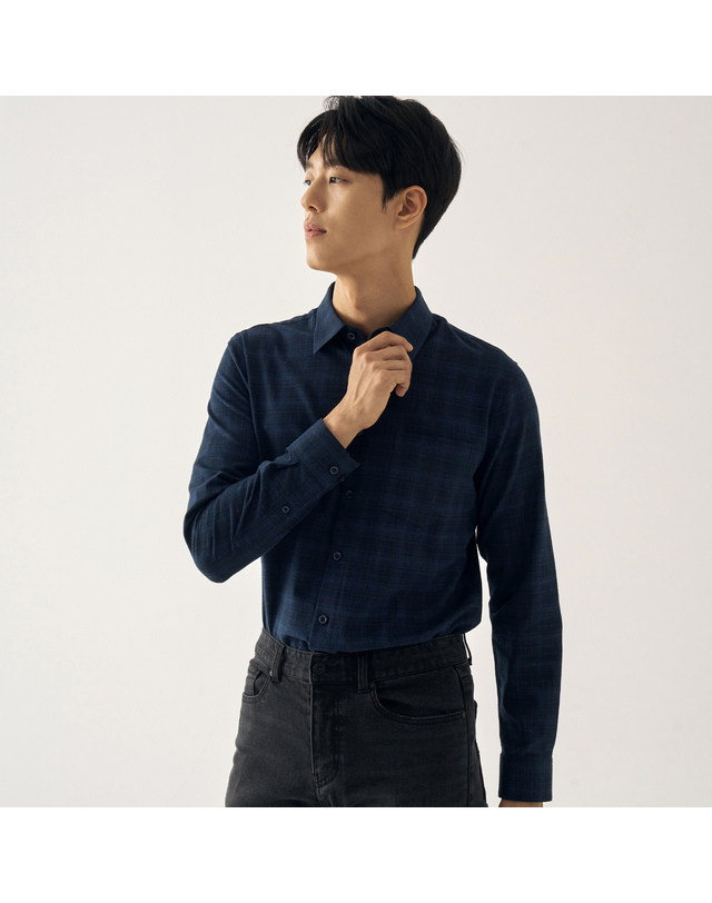 라이프로그 23FW 데님라이크 체크 셔츠 MCWSNA04_NA